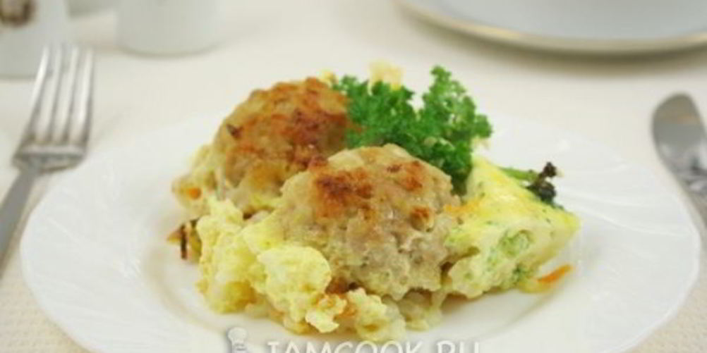 Рецепт запеканка с мясными колобками