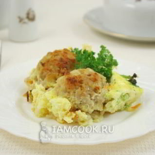 Запеканка с мясными колобками