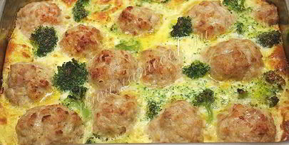 запеканка с мясными колобками