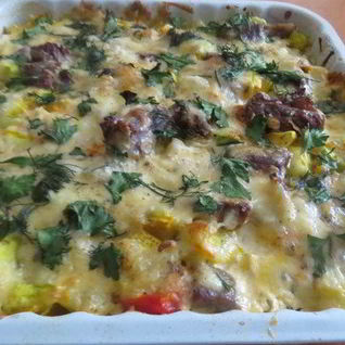 Запеканка с мясом и тыквой