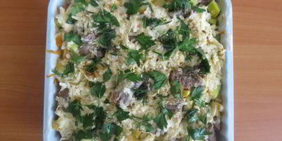 запеканка с мясом и тыквой