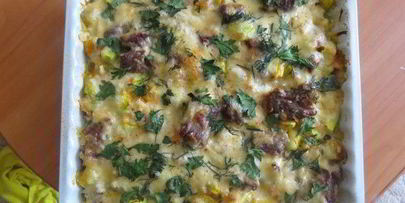 запеканка с мясом и тыквой
