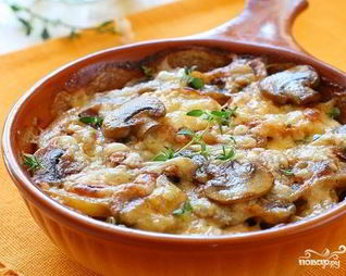 Запеканка с шампиньонами
