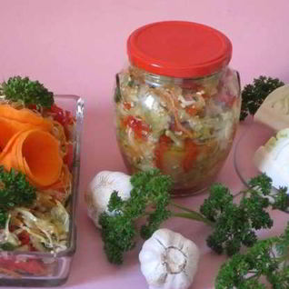 Баклажаны с капустой на зиму