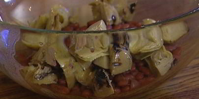 фасоль с маринованными артишоками