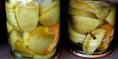 маринованные зеленые помидоры дольками