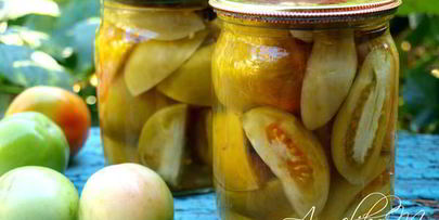 маринованные зеленые помидоры дольками