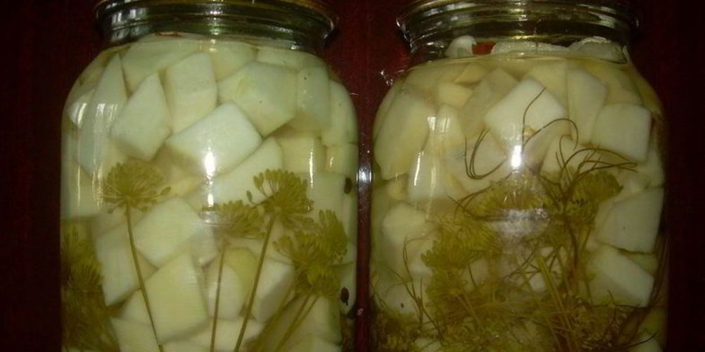 Рецепт патиссоны, консервированные кусочками