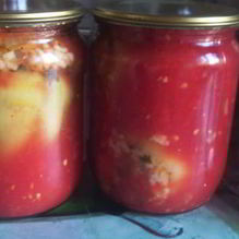 Рецепт Перец, фаршированный овощами и рисом, на зиму