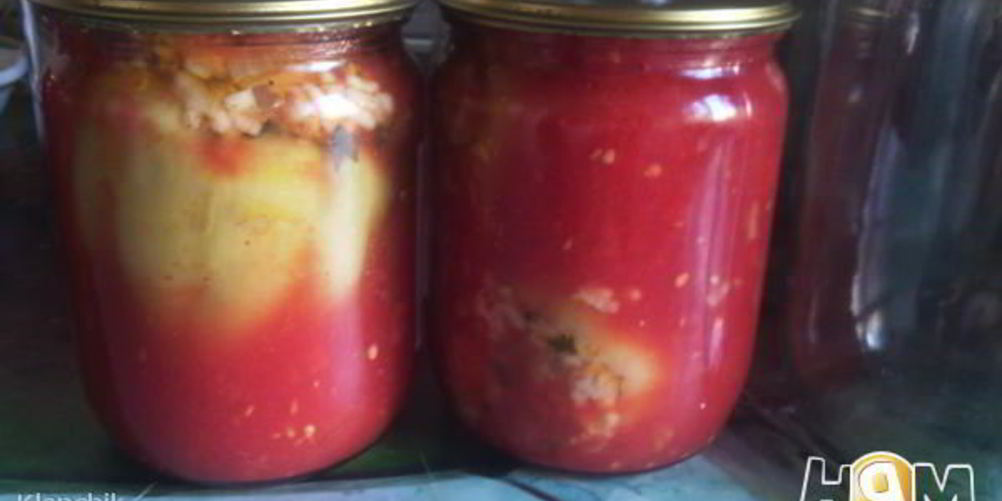 Рецепт перец, фаршированный овощами и рисом, на зиму