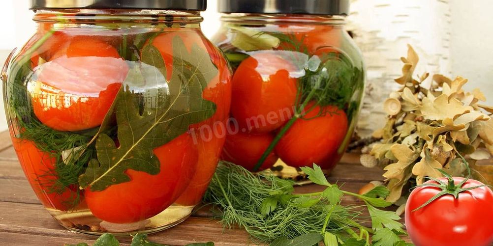 Рецепт помидоры на зиму с листьями дуба