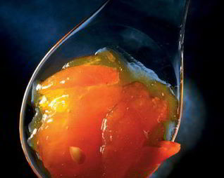 Быстрое варенье из красных грейпфрутов со свежей мятой