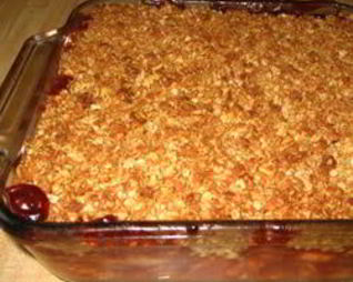 Крисп с яблоками и клюквенным вареньем