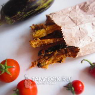 Баклажанные палочки в сырном кляре