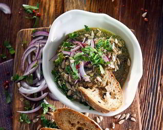 Бутербродная паста из зеленой чечевицы