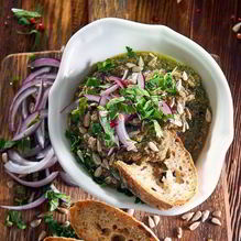 Рецепт Бутербродная паста из зеленой чечевицы