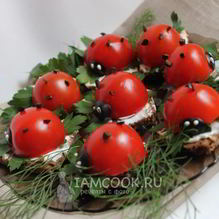 Рецепт Бутерброды Божья коровка