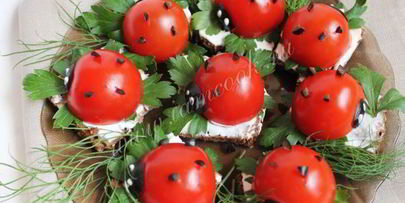 бутерброды божья коровка