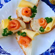 Рецепт Бутерброды с семгой и сыром
