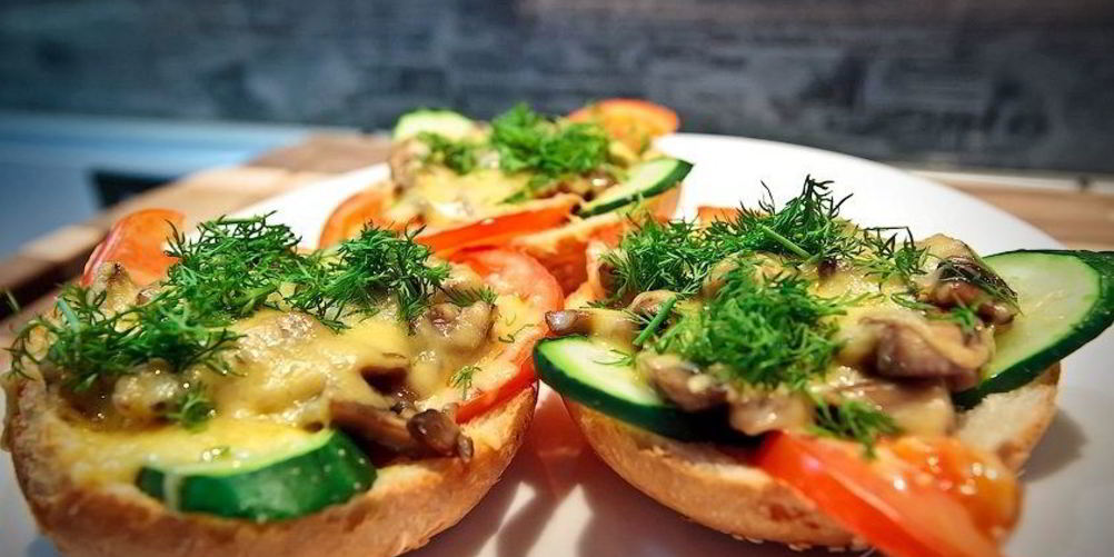 Рецепт бутерброды с шампиньонами и сыром