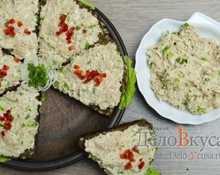 Бутерброды с тунцом, яйцом и зеленым луком