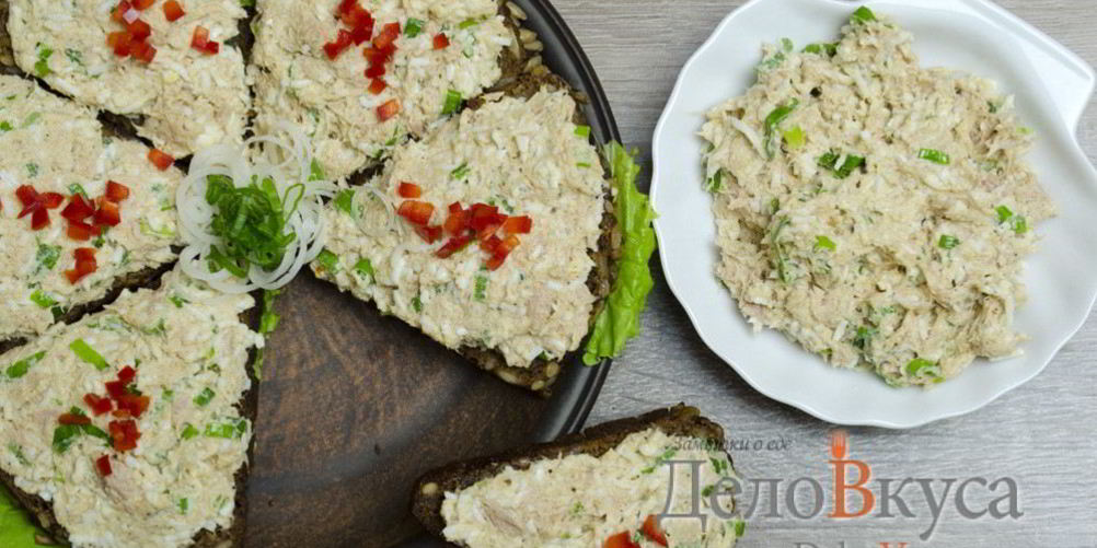 Рецепт бутерброды с тунцом, яйцом и зеленым луком