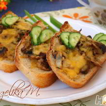 Рецепт Запеченные бутерброды с шампиньонами