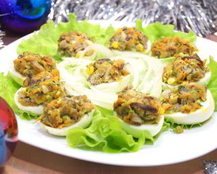 Яйца фаршированные грибами
