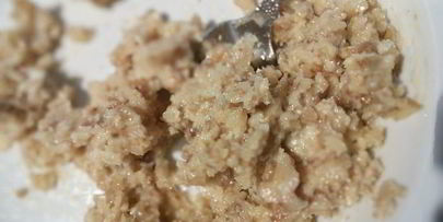 козий сыр, запеченный под ореховой корочкой на сливовом карпаччо