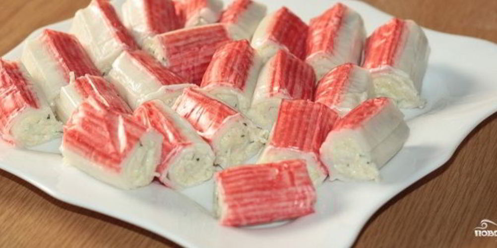 Рецепт крабовые палочки, фаршированные сыром