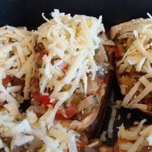 Рецепт Лодочки из баклажанов с грибами