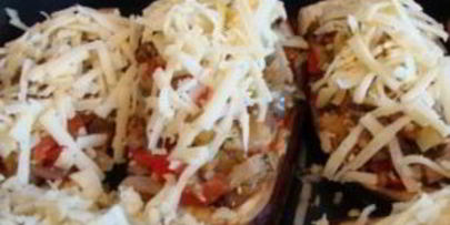 лодочки из баклажанов с грибами