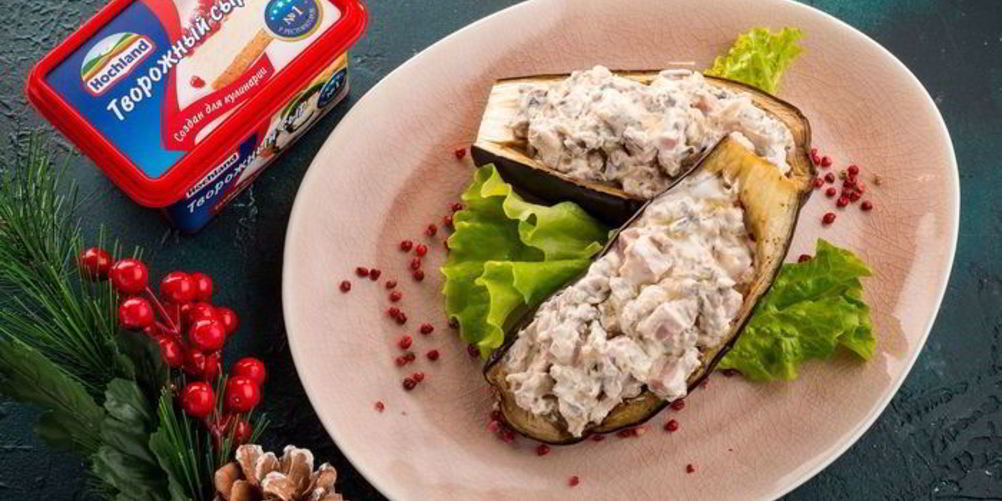 Рецепт лодочки из баклажанов с ветчиной и грибами