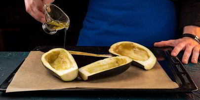 лодочки из баклажанов с ветчиной и грибами