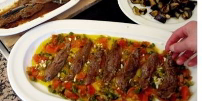 маринованная скумбрия с картофелем и овощами