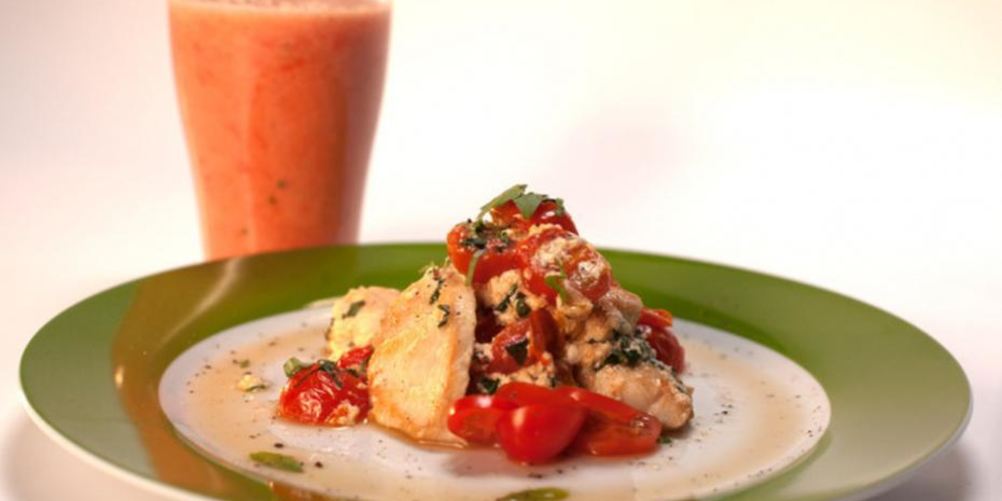 Рецепт белковый омлет с цыпленком и базиликом