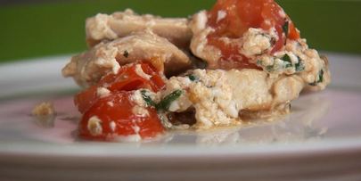 белковый омлет с цыпленком и базиликом