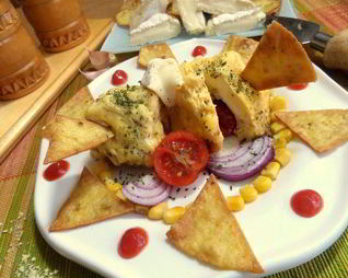 Быстрый омлет из микроволновки с чипсами