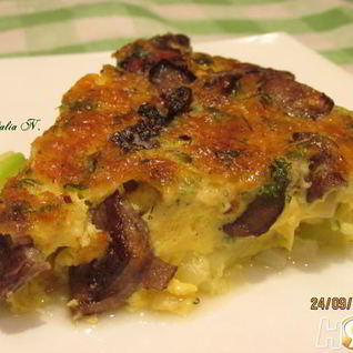 Фриттата из кабачков с грибами