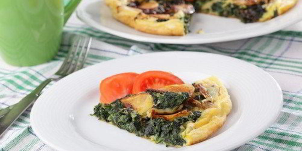 Рецепт фриттата со шпинатом, луком и картофелем