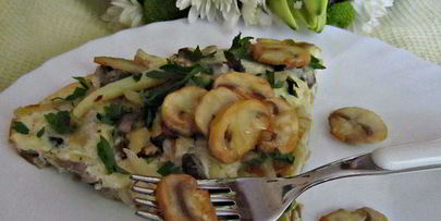 грибная фриттата с картофелем и луком-пореем