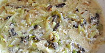 грибная фриттата с картофелем и луком-пореем