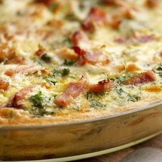 Картофельная фриттата с сыром и ветчиной