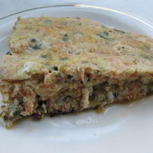 Рецепт Красный омлет с зеленым луком и шпинатом