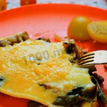 Рецепт Омлет из вигны и щавеля с сыром