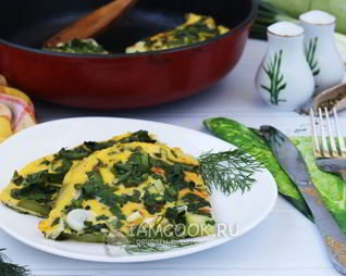 Омлет с кабачком и шпинатом