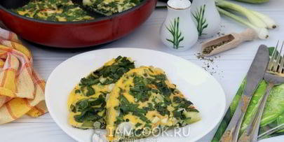 омлет с кабачком и шпинатом