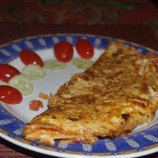 Омлет с лососем