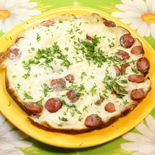 Омлет с охотничьей колбаской