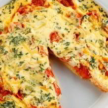 Рецепт Омлет с помидорами и красным луком